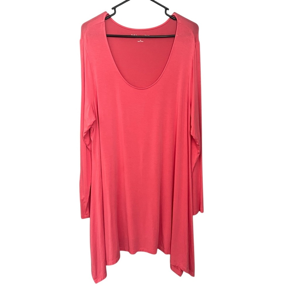 Soft Surroundings Women's Long Sleeve Coral Tunic Top Shirt 1X Asymmetrical
